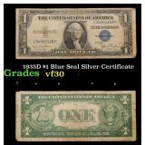 1935D $1 Blue Seal Silver Certificate Grades vf++