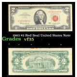 1963 $2 Red Seal United States Note Grades vf++