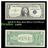 1957B $1 Blue Seal Silver Certificate Grades Choic