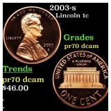 2003-s Proof Lincoln Cent 1c Grades GEM++ Proof De