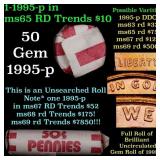 BU Shotgun Lincoln 1c roll, 1995-p 50 pcs Bank Wra