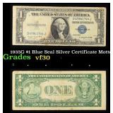 1935G $1 Blue Seal Silver Certificate Grades vf++