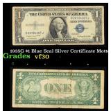 1935G $1 Blue Seal Silver Certificate Grades vf++