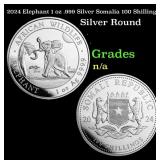 2024 Elephant 1 oz .999 Silver Somalia 100 Shillin