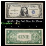 1935E $1 Blue Seal Silver Certificate Grades vf++