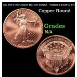 1oz .999 Fine Copper Bullion Round - Walking Liber