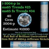 BU Shotgun Jefferson 5c roll, 2004-p 40 pcs Bank $