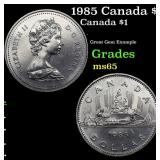 1985 Canada $1 Canada Dollar KM# 120.1 1 Grades GE
