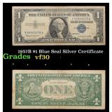 1957B $1 Blue Seal Silver Certificate Grades vf++