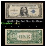 1935D $1 Blue Seal Silver Certificate Grades vf++