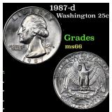 1987-d Washington Quarter 25c Grades GEM+ Unc