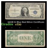 1935E $1 Blue Seal Silver Certificate Grades vf++