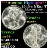 *Highlight* 1945-s Mercury Dime NEar Top Pop! 10c