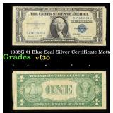 1935G $1 Blue Seal Silver Certificate Grades vf++