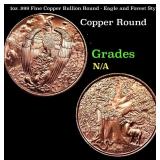 1oz .999 Fine Copper Bullion Round - Eagle and For