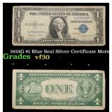 1935G $1 Blue Seal Silver Certificate Grades vf++