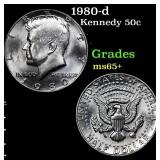 1980-d Kennedy Half Dollar 50c Grades GEM+ Unc