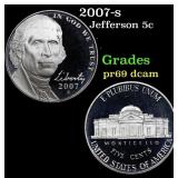 2007-s Proof Jefferson Nickel 5c Grades GEM++ Proo