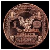 1oz .999 Fine Copper Bullion Round - Dollar Silver