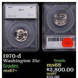 1970-d Washington Quarter 25c ms67+ SEGS