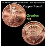 1oz .999 Fine Copper Bullion Round - Walking Liber