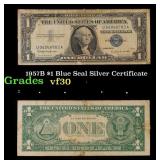 1957B $1 Blue Seal Silver Certificate Grades vf++