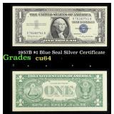 1957B $1 Blue Seal Silver Certificate Grades Choic