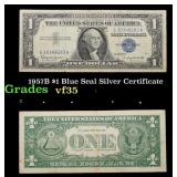 1957B $1 Blue Seal Silver Certificate Grades vf++