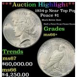 *Highlight* 1934-p Peace Dollar Near Top Pop! $1 m