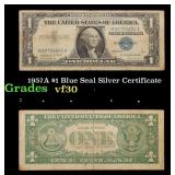 1957A $1 Blue Seal Silver Certificate Grades vf++