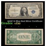 1935C $1 Blue Seal Silver Certificate Grades vf++