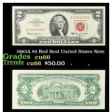 1963A $2 Red Seal United States Note Grades Gem+ C