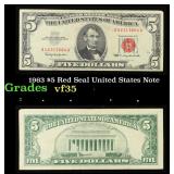 1963 $5 Red Seal United States Note Grades vf++