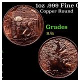 1oz .999 Fine Copper Bullion Round - Nordic Creatu