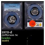 PCGS 1970-d Jefferson Nickel 5c ms64 PCGS