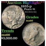 *Highlight* 1935-p Peace Dollar $1 ms66 SEGS (fc)