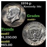 1974-p Kennedy Half Dollar 50c Grades GEM++ Unc