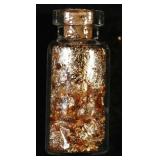 Scarce 5ml Glass Vial With Cork of 100% Pure Gold