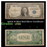 1935A $1 Blue Seal Silver Certificate Grades vf++