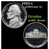 1983-s Proof Jefferson Nickel 5c Grades GEM++ Proo