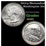 2014-p Shenandoah Washington Quarter 25c Grades GE