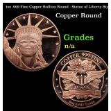 1oz .999 Fine Copper Bullion Round - Statue of Lib