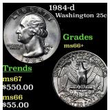 1984-d Washington Quarter 25c Grades GEM++ Unc