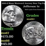 2005-d Bison Jefferson Nickel Westward Journey Nea