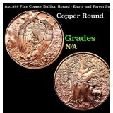 1oz .999 Fine Copper Bullion Round - Eagle and For
