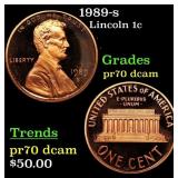 1989-s Proof Lincoln Cent 1c Grades GEM++ Proof De