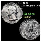 1989-d Washington Quarter 25c Grades GEM+ Unc