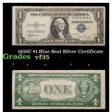 1935C $1 Blue Seal Silver Certificate Grades vf++