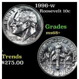1996-w Roosevelt Dime 10c Grades Gem++ Unc