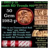 BU Shotgun Lincoln 1c roll, 1982-p 50 pcs Dunbar W